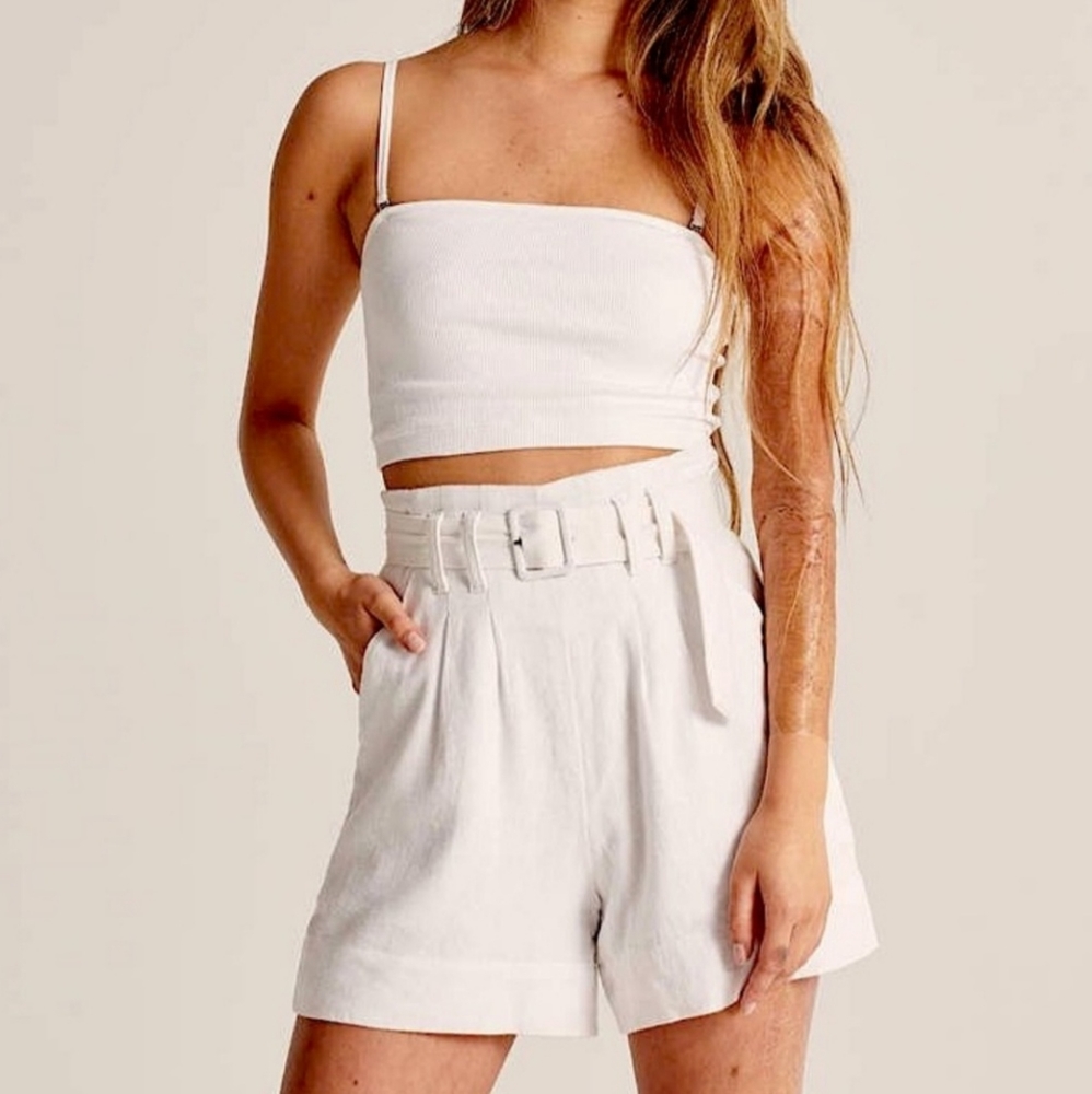 Abercrombie Linen Belted Shorts
